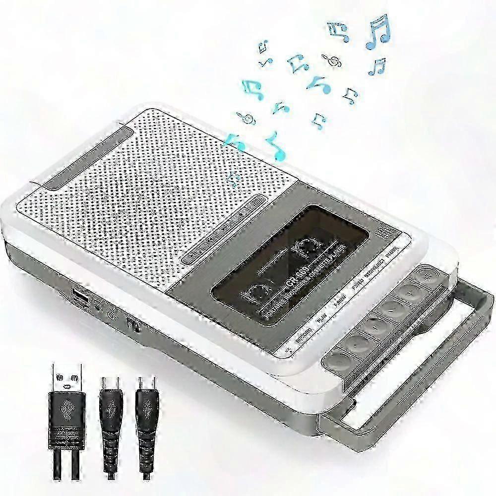 Portable Cassette Player with USB/SD Recording, MP3 Conversion & Microphone