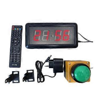 EU-kontakt LED-nedräkningsstoppur Digital väggklocka med knappfjärrkontroll, återställning till tävlingstimer 6 cm liten knapp