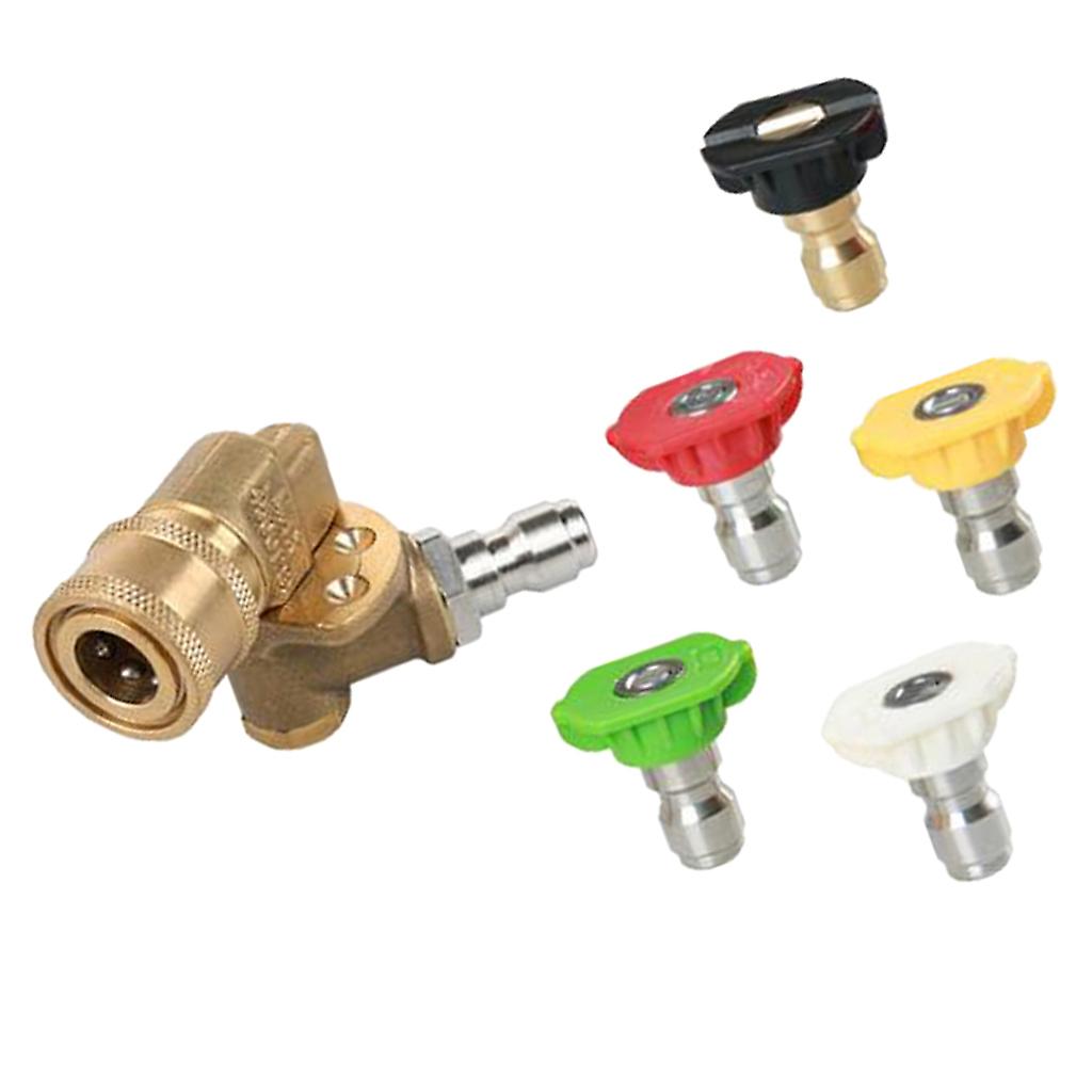 Pressure Washer Spray Nozzle Tips, Quick Connecting Pivoting Coupler