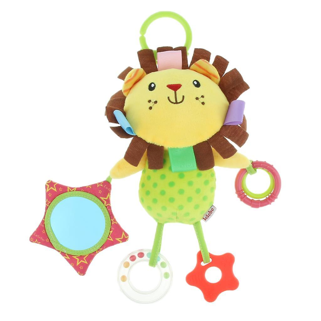 Lion Pattern Plush Animal Rattle Hanging Toy