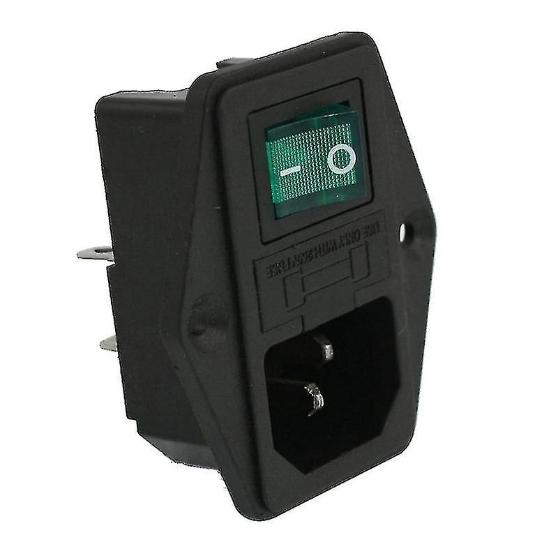 Ac 10a 250v Iec320 C14 Inlet Module With Neon Lamp Rocker S  And Fuse Holder