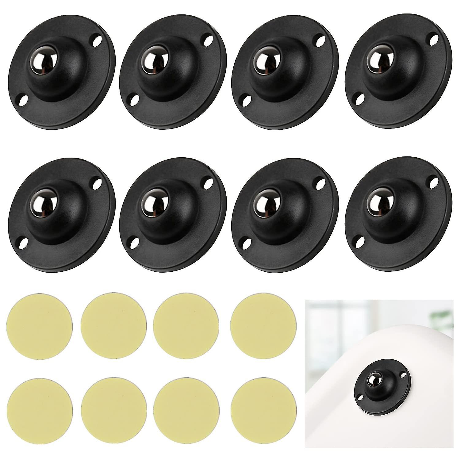 8pcs Self-adhesive Wheels,mini Universal Caster 360 Degree Swivel Wheel For Trash Can Storage Boxes