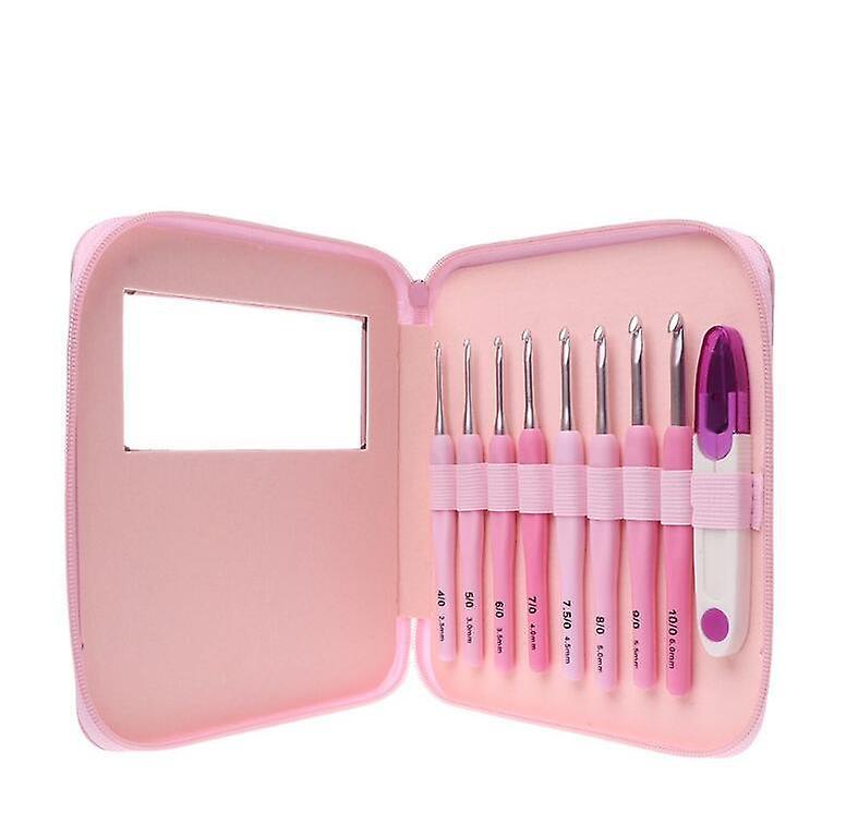 Crochet Set, Ergonomic Handles Crochet Hooks Needles with Case, Gradient Color Crochet Hook Set