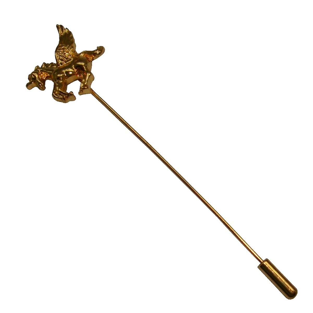 Bassin and Brown Unicorn Lapel Pin - Gold
