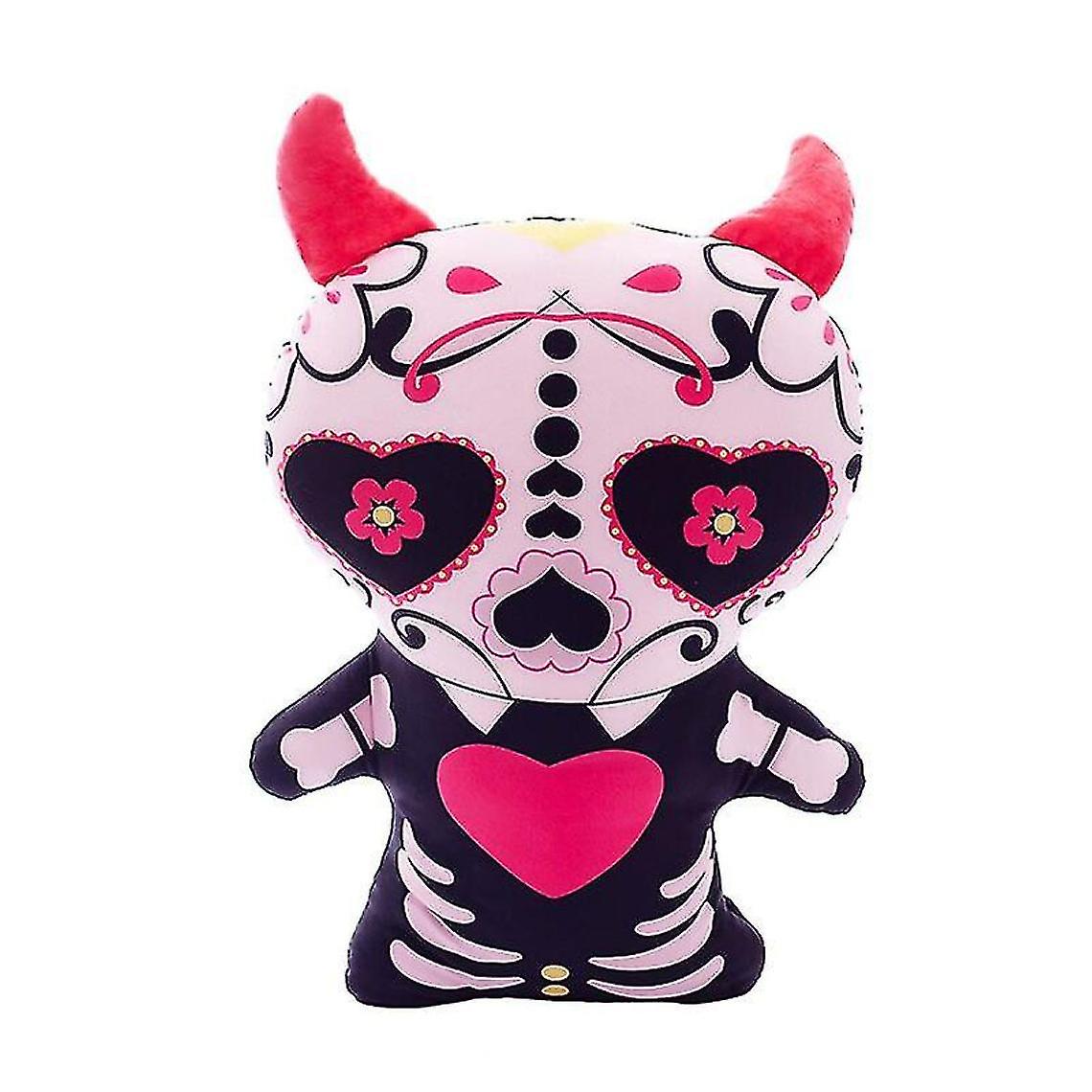 Korean Drama True Beauty Devil Plush Pillow Stuffed Purple Maltese Skull Horn Hugged Pillow Pink Rose