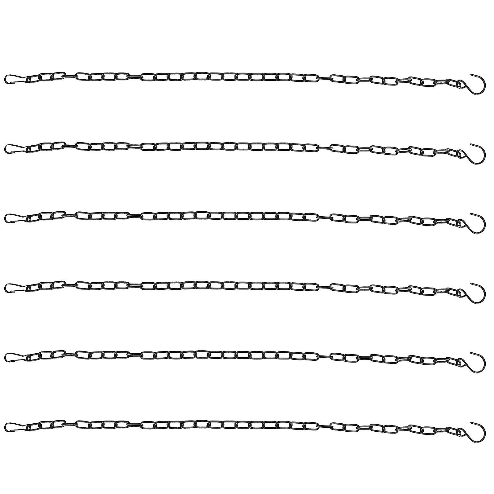 Lot de 6 chaînes de suspension pour jardinière de jardin, panier de fleurs, chaîne de remplacement en fer avec crochet