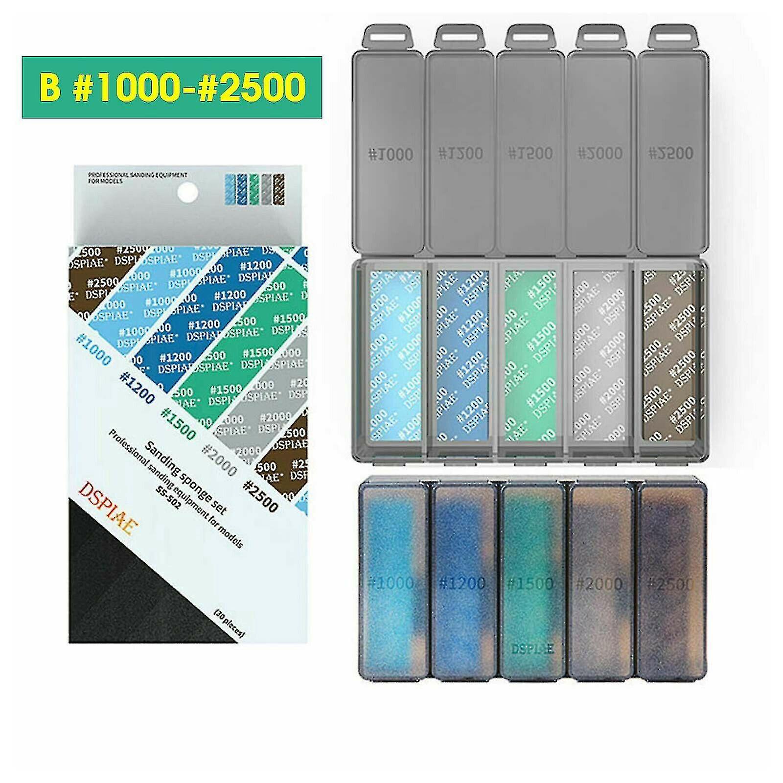 Dspiae Craft Tools Sanding Sponge Kit Model Sandpapers Set