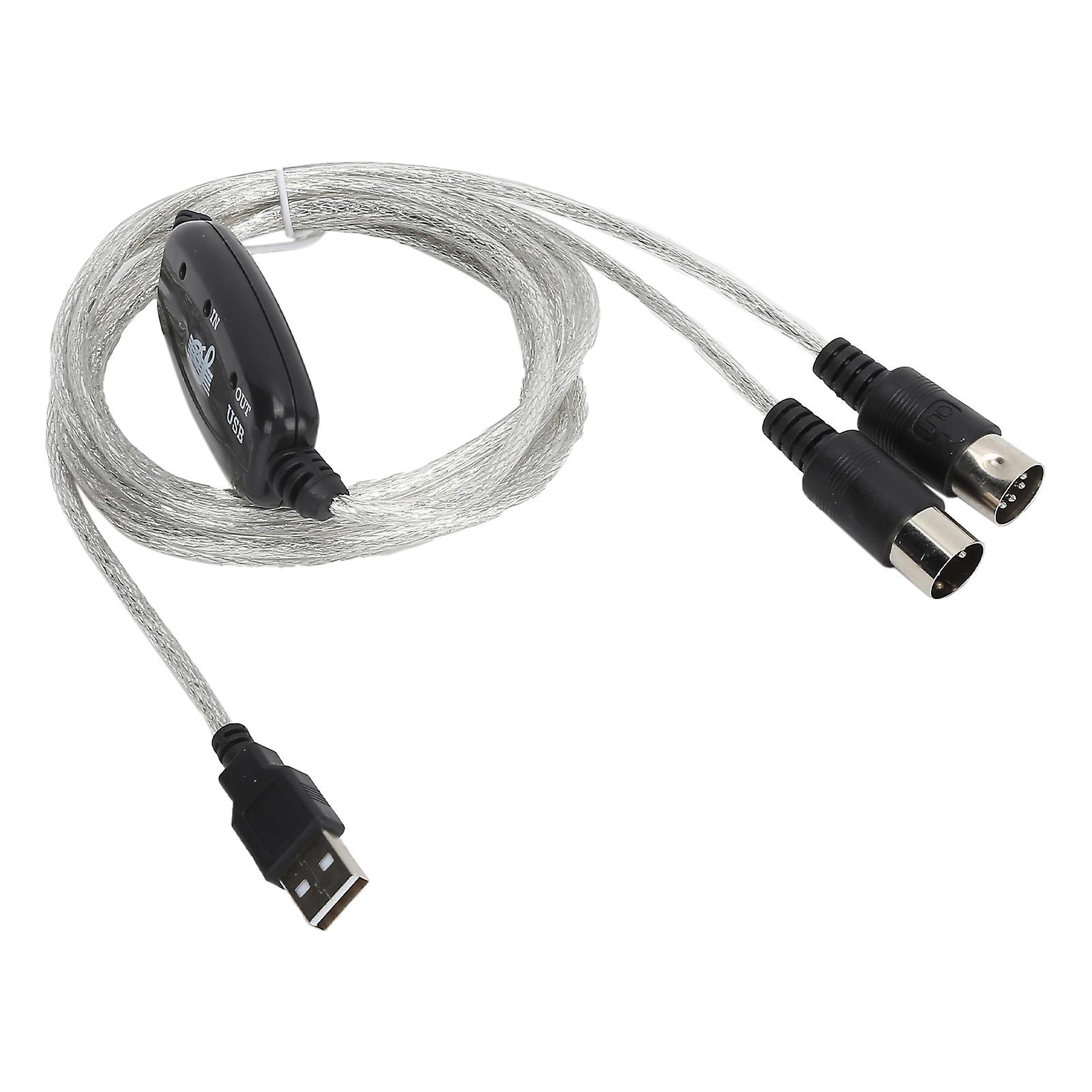 MIDI Cable MIDI to USB Cord Adapter Midi Converter for XP / VISTA / OS X / Window7