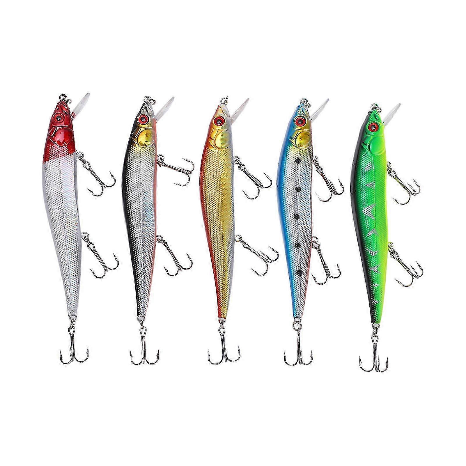 5pcs 22g 13.5cm Luya Mino Fishing Lures τεχνητό δόλωμα αλιείας αγκίστρων ανοξείδωτου