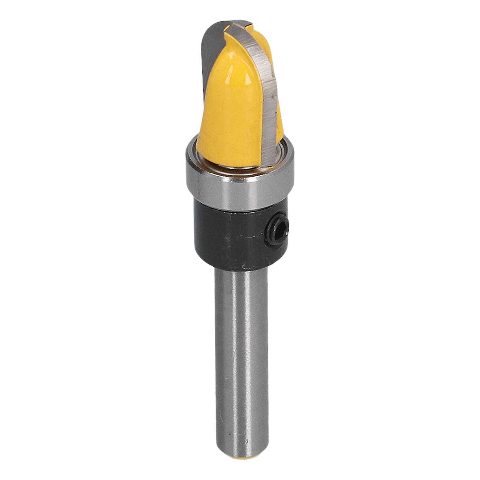 1/4 Shank Round Nose Router Bit with Bearing, Carbon Steel coring Box Cutter for CNC/Bowl Carving, Alloy Blade for Woodworking & Crafts (1/2 Inch
