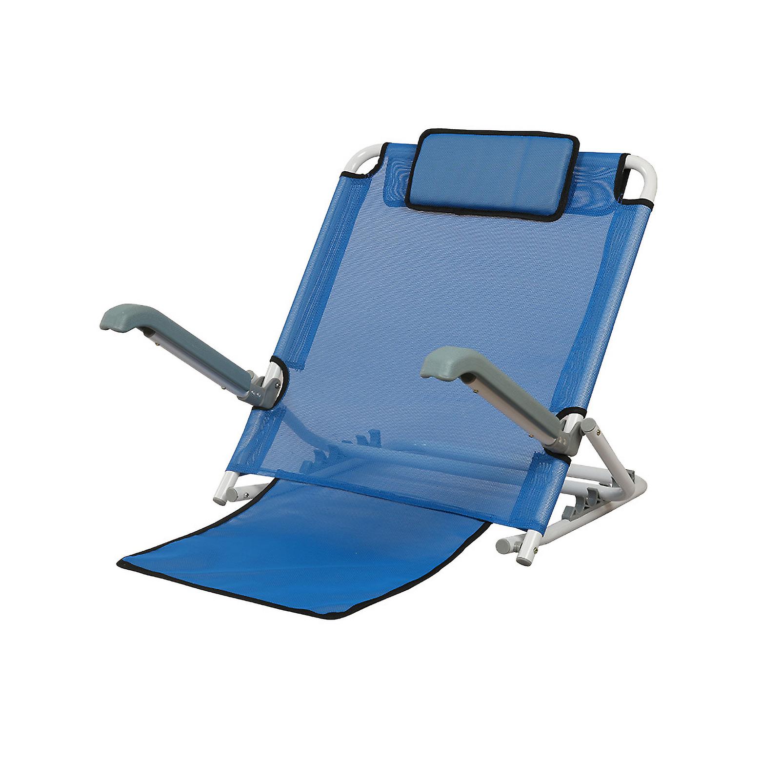 Adjustable Bed Backrest, Foldable and Portable Backrest with Pillow for Outdoor Beach, Blue