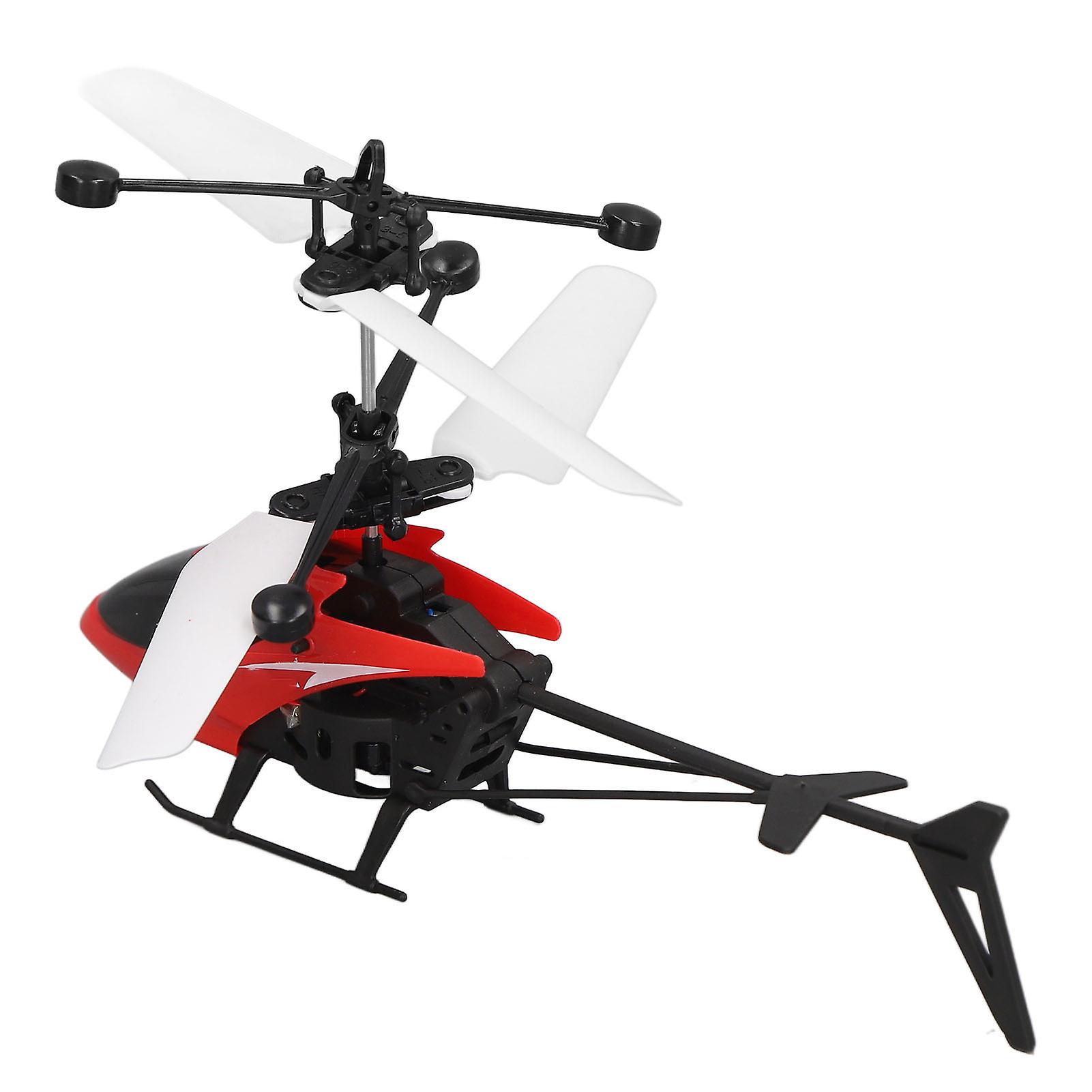 Mini RC Helicopter Stable Rotation Speed Reinforcement Treatment Luminous Drop Resistant Induction Helicopter Toy Red