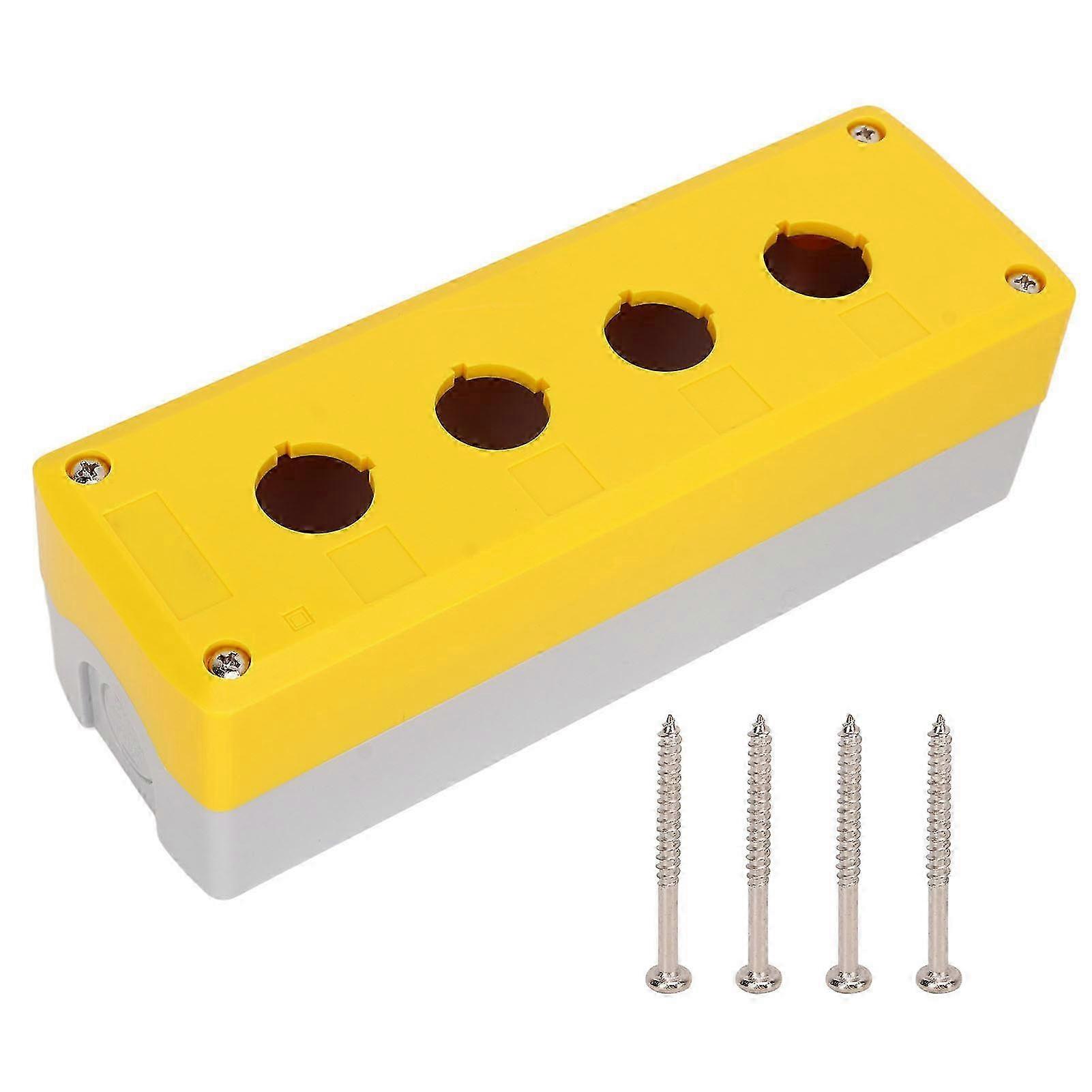 BERM 4 Gang Waterproof Push Button Control Box Yellow ABS