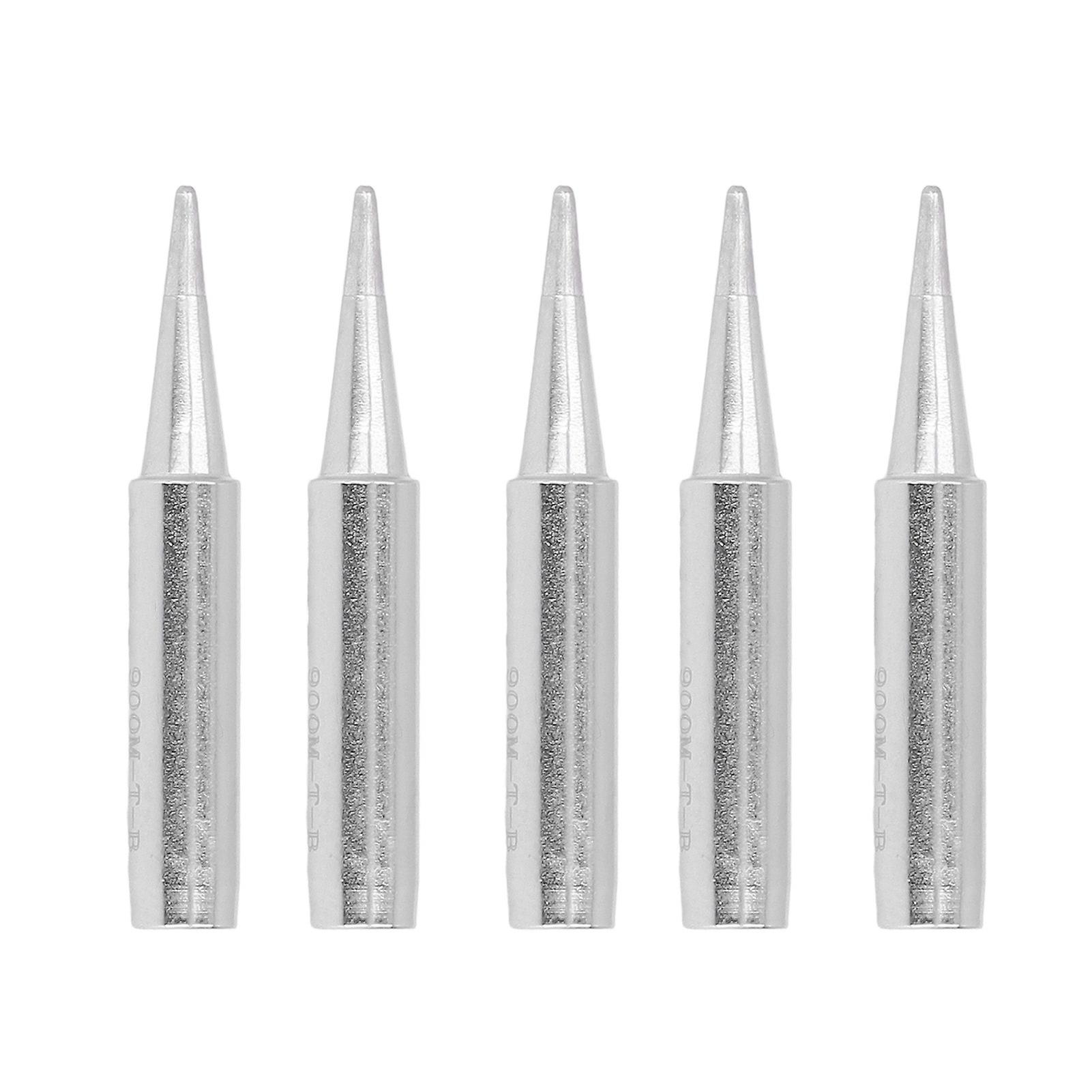 5 Pcs Electroplated Copper Soldering Iron Tips for Internal Heating, for Hakko 936 (900M-TB)