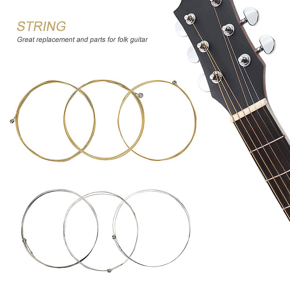 6Pcs Acoustic Guitar Practice String Set Replacement Part Accessory for Classic Folk Guitar