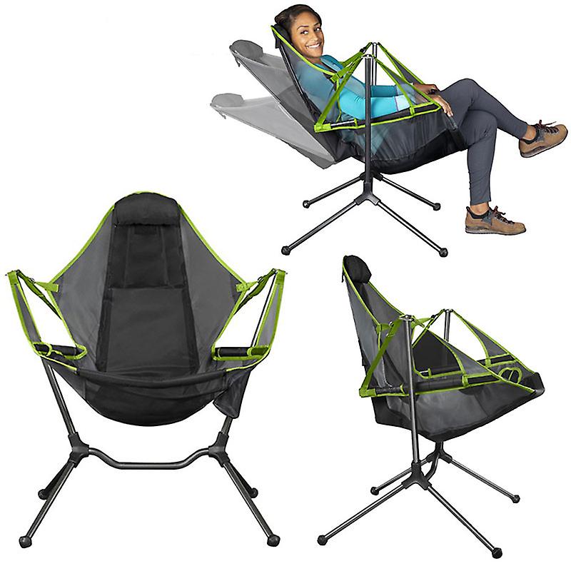 Green Chair Camping Swing Luxury Recliner Relaxation Swinging Comfort Lean Back Outdoor Folding Chair Small