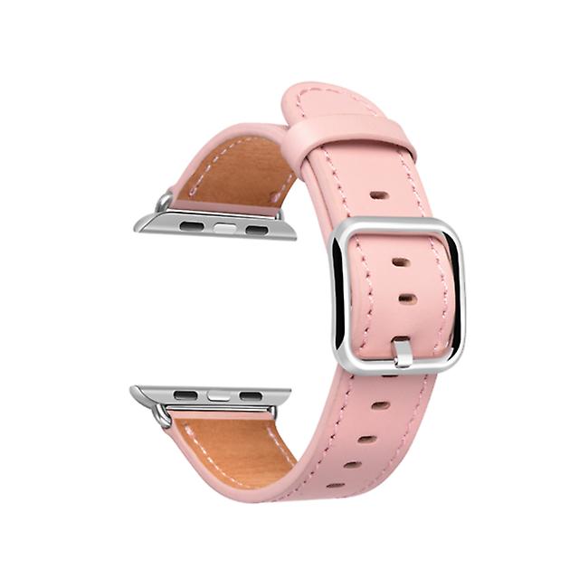 Leather Watch Band with Classic Square Buckle for Apple Watch Series Pin Buckle Strap- 38 / 40mm
