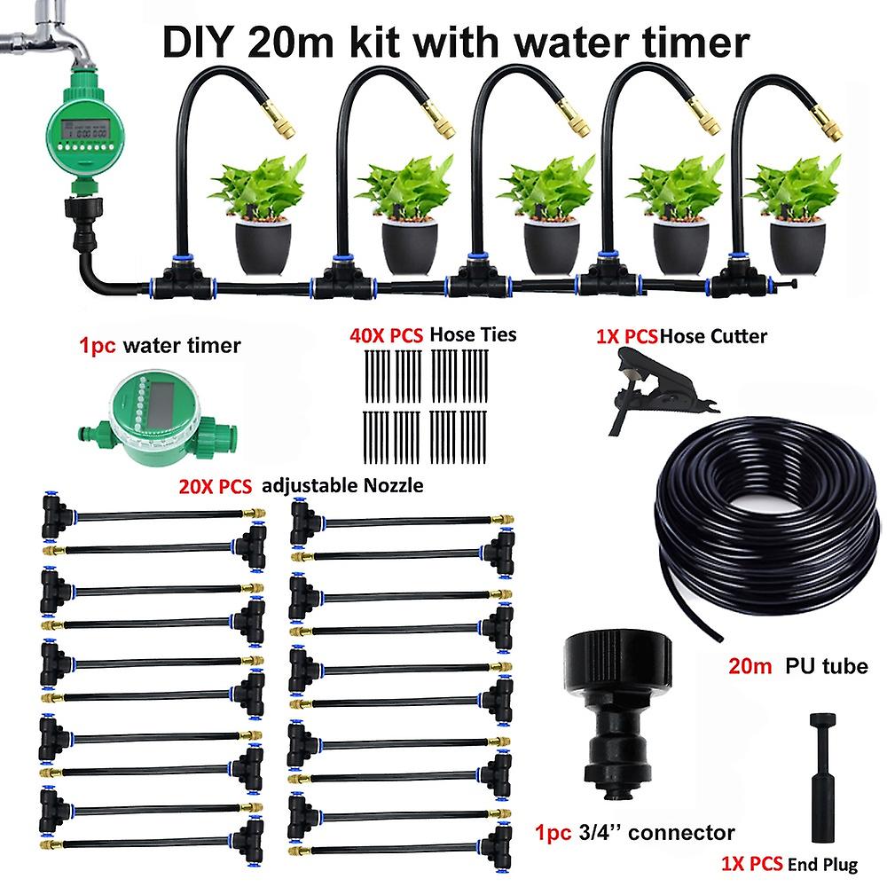 5-20M Universal Atomization Sprinkler Automatic Watering Kits 5M/10M with 20cm Rotating Copper Nozzl
