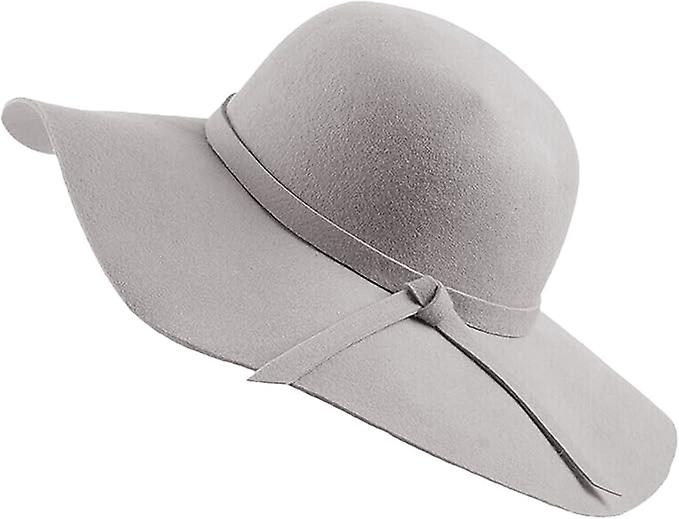 Wide Brim Wool Felt Bowler Floppy Hat