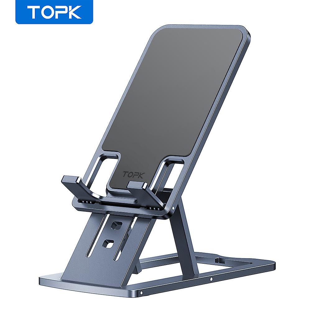 Topk D06-l Universal Desktop Mobile Phone Tablet Holder For Iphone Ipad Metal Adjustable Portable Foldable Laptop Stand Holder
