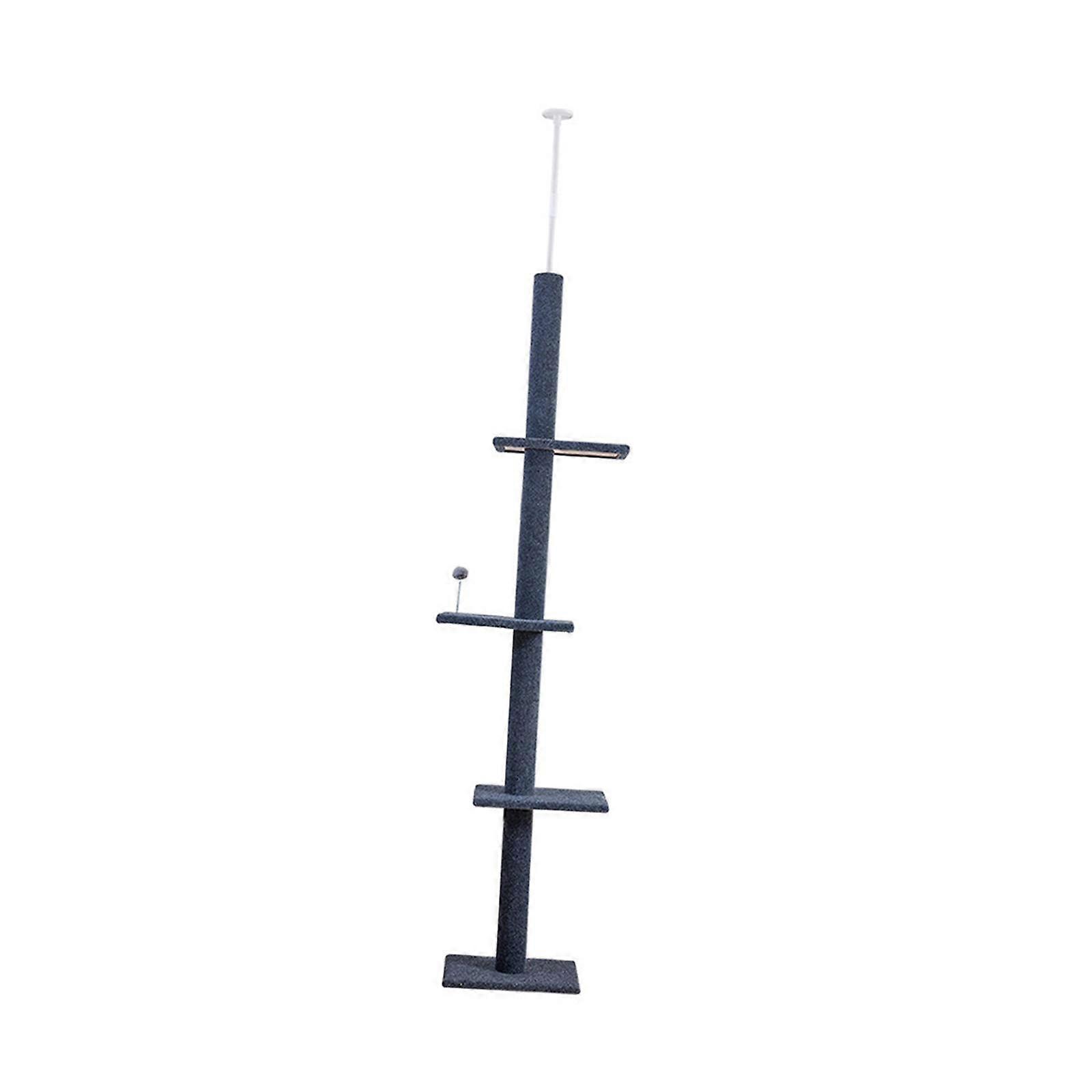 4 Tier Floor to Ceiling Cat Tree Exercise Perch Cat Ladder for Climbing Rest gray