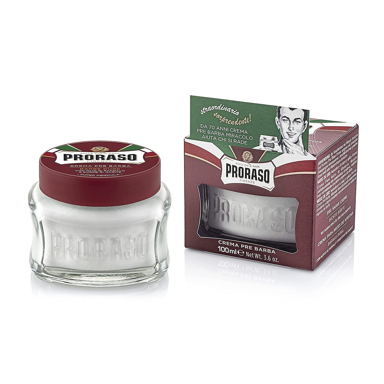 Proraso Pre-Shave Cream, Moisturizing and Nourishing for Coarse Beards, 100ml