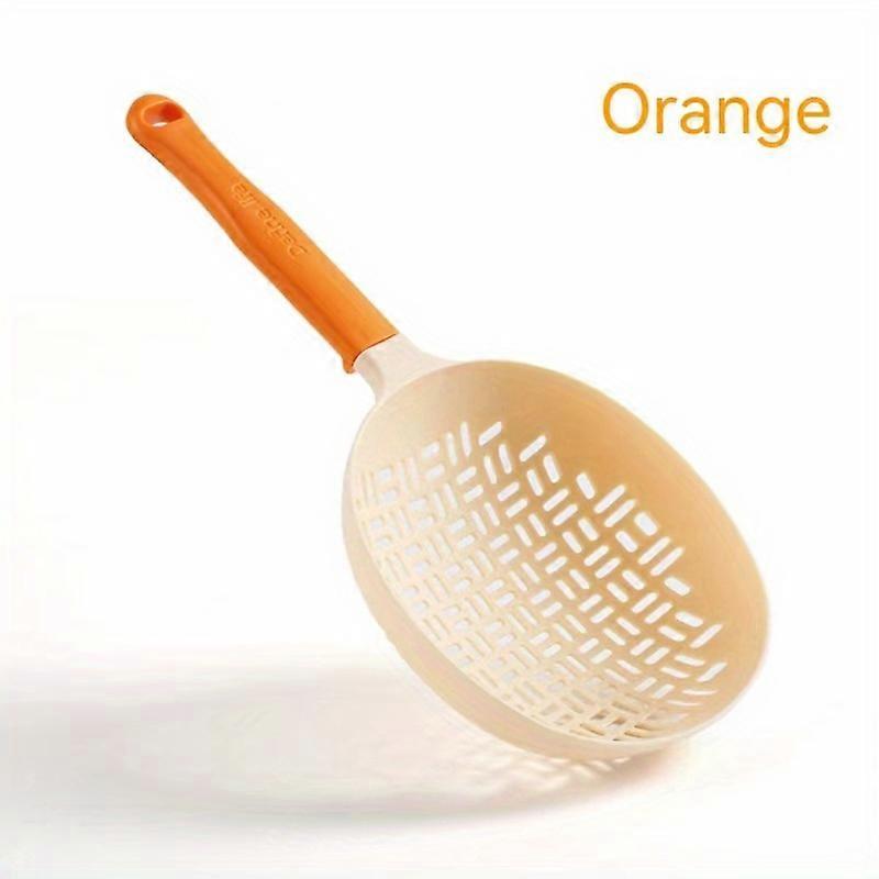 Silicone Skimmer Strainer Colander with Ergonomic Long Handle - Nordic Minimalist Design for Kitchen Use, High-Temperature Resistant - Ideal for Strai