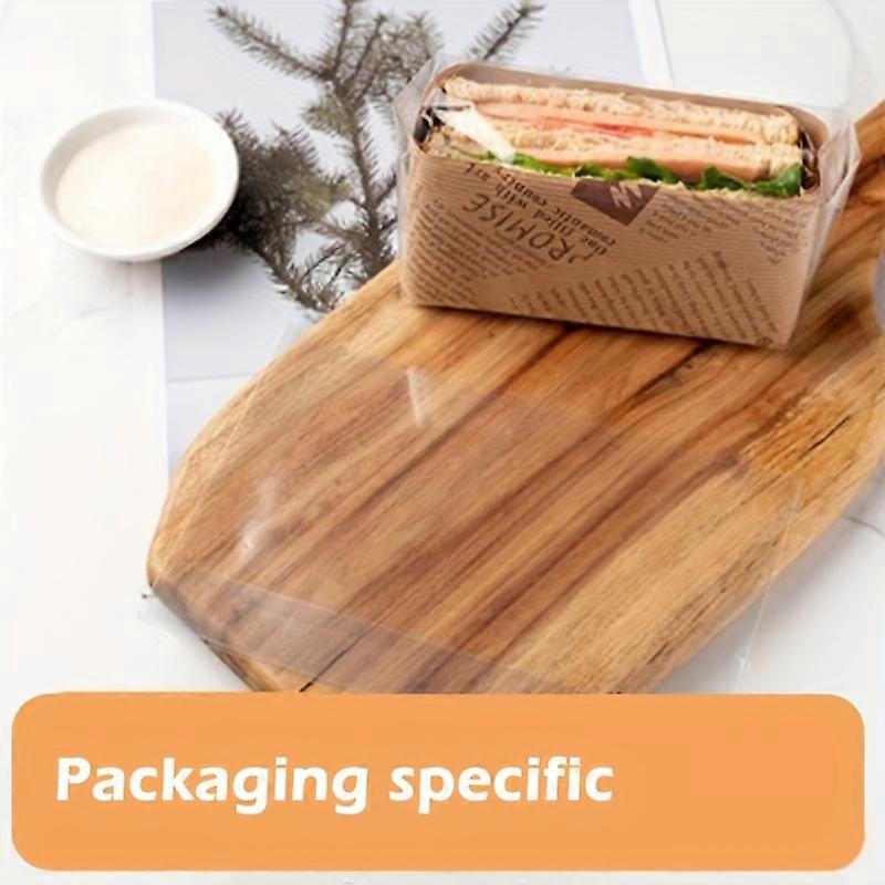 100個、サンドイッチラッパー、プラスチックベーカリーバッグ、使い捨て透明パントーストバッグ、サンドイッチテイクアウトバッグ、ベーキングツール、キッチンガジェット、キッチン