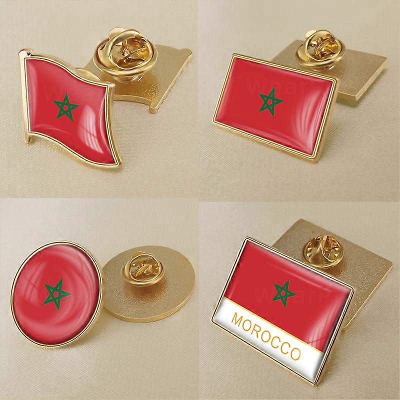 Badge Broche "J'aime Le Maroc" 37 Mm - Métal, Fait Main En France, Cadeau Original
