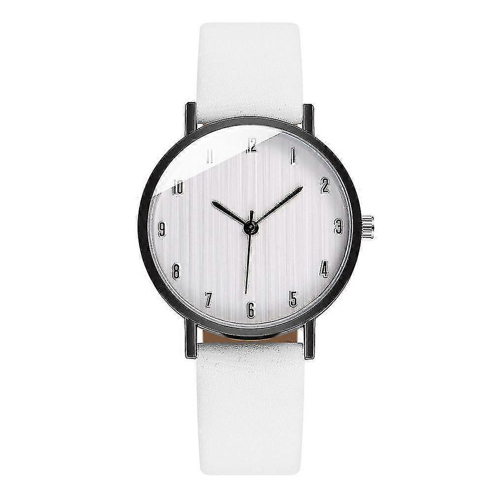 Reloj de pulsera para mujer Reloj con estilo Reloj de pulsera con correa de cuero Reloj de pulsera de estilo simple Decor Blanco - MXBC