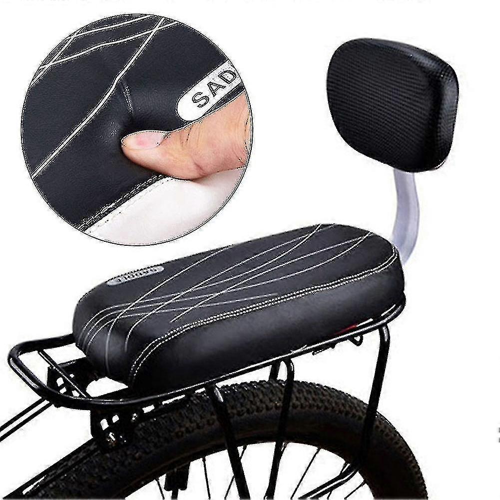 مقعد دراجة مع مسند ظهر ، وسادة ناعمة للناقل ، وسادة بيو للدراجة الجبلية