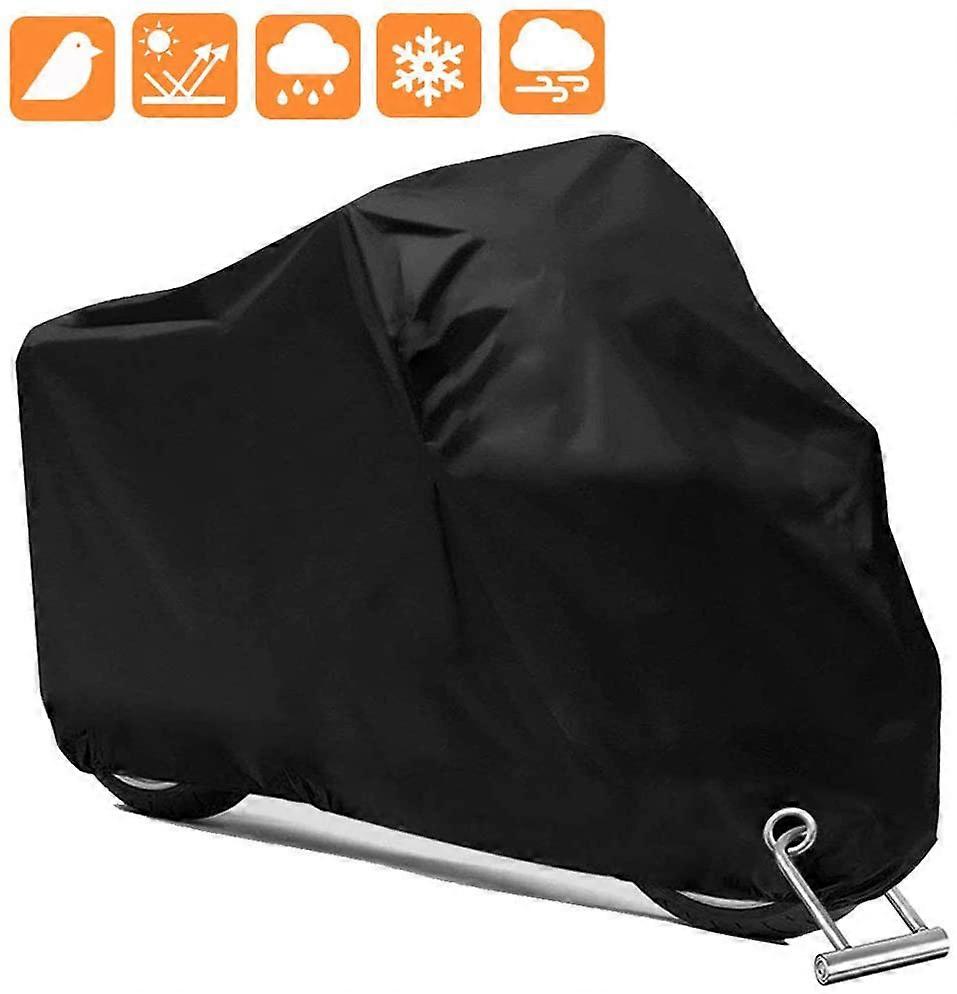 210D Motorcycle Cover, Waterproof Polyester, Dust/Snow/Rainproof, Windproof, UV Resistant (Multiple Sizes)