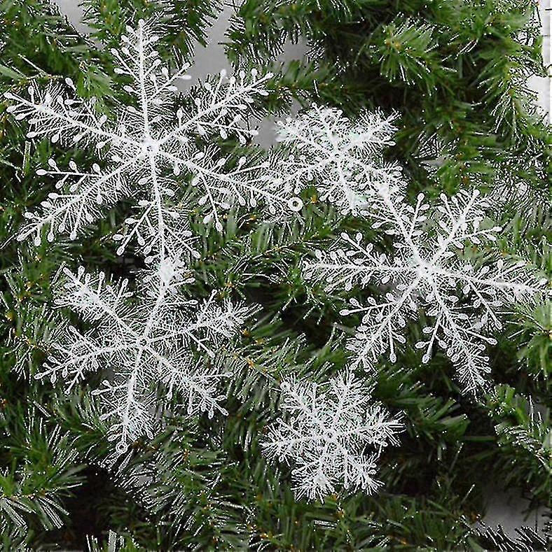 60pcs Christmas Decorations Snowflake White Plastic Artificial Snow