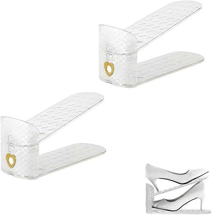 Shoe Stacker Set 2/5Pcs New Shoe Slots Organizer Storage Adjustable Large Shoe Slots Organizer Non-Slip Shoe Organiser Double Layer Shoes Holder for S