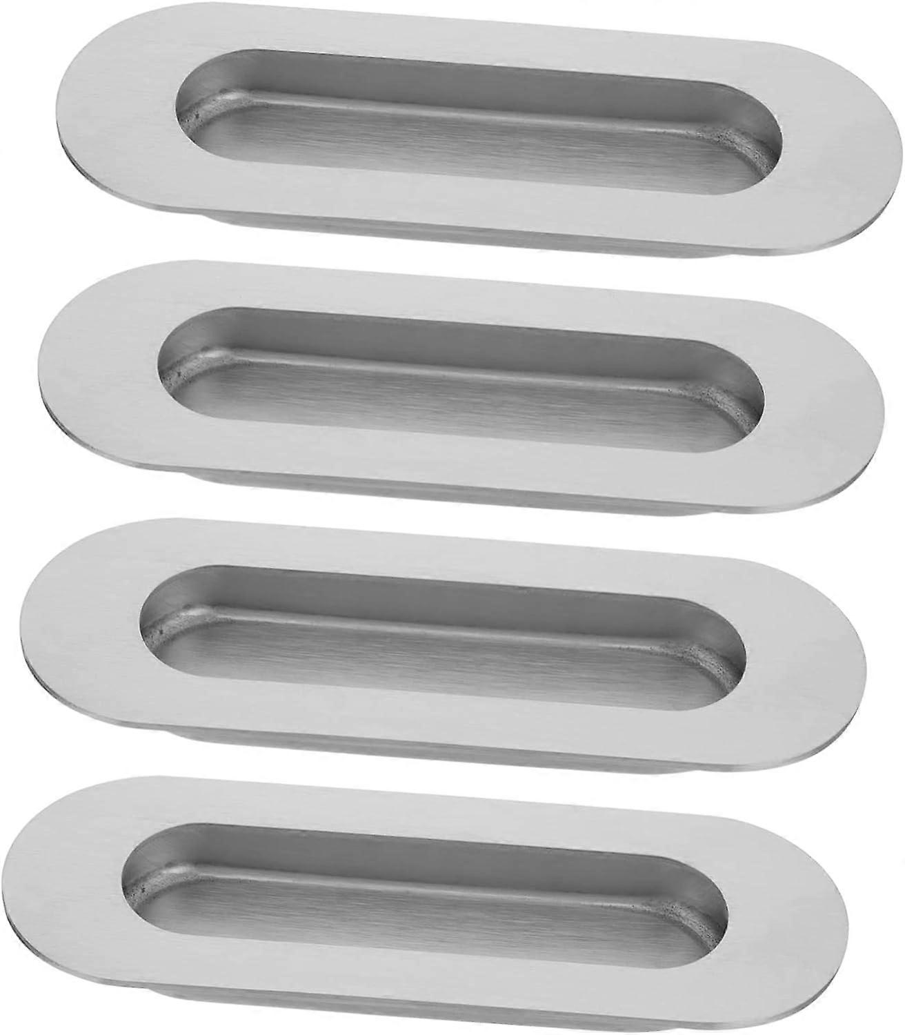 4pcs Concealed Drawer Handle Cabinet Knobs Drawer Pulls Dresser Pulls Flush Pocket Door Pulls Stainless Steel Cabinet Knobs Cupboard Knobs Door Drawer