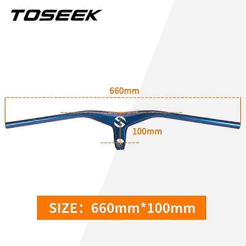 TOSEEK Carbon Bike MTB Integrated Handlebar and Stem 17 Degrees Fork 28.6mm For Mountain Bicycle Parts Dazzle Blue