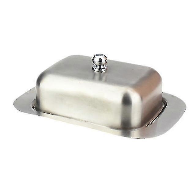 Butter Dish Box Container Cheese Bread Storage Butter Tray With Seethrough Lid Stainless Steel