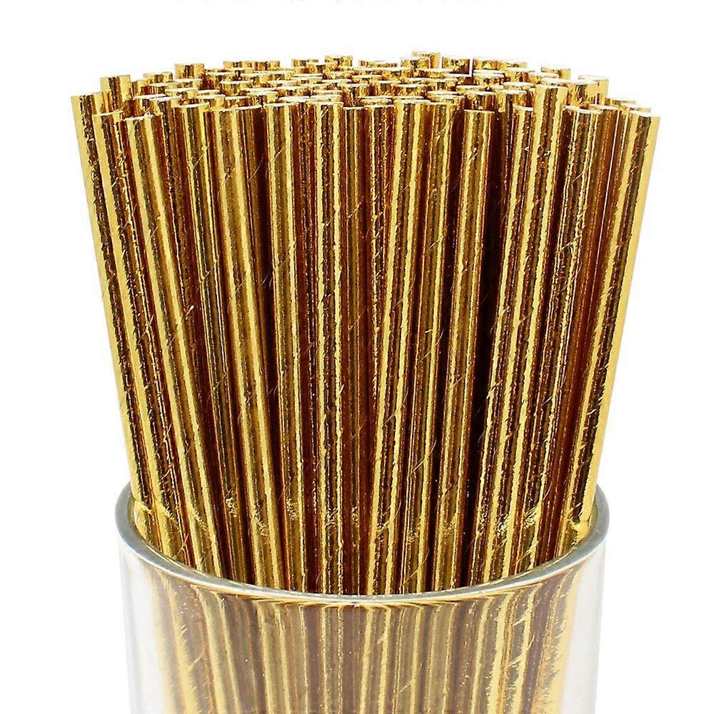 Premium Einweg-Trinkpapier-Strohhalme (200 Stück, Metallic Go R[N