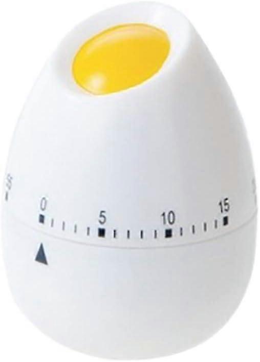 Mini Kitchen Timer Egg Shape Mechanical Rotating Cooking Timer 60 Minutes for Cooking Learning White