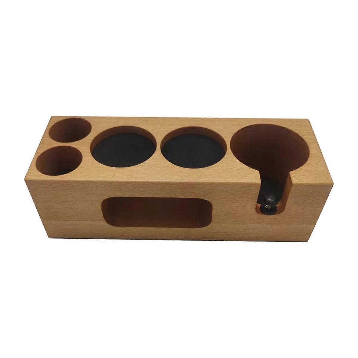 Coffee Tamper Holder Filter Stand Wooden Filling Base Espresso Distributor Mat Rack Coffee Maker To