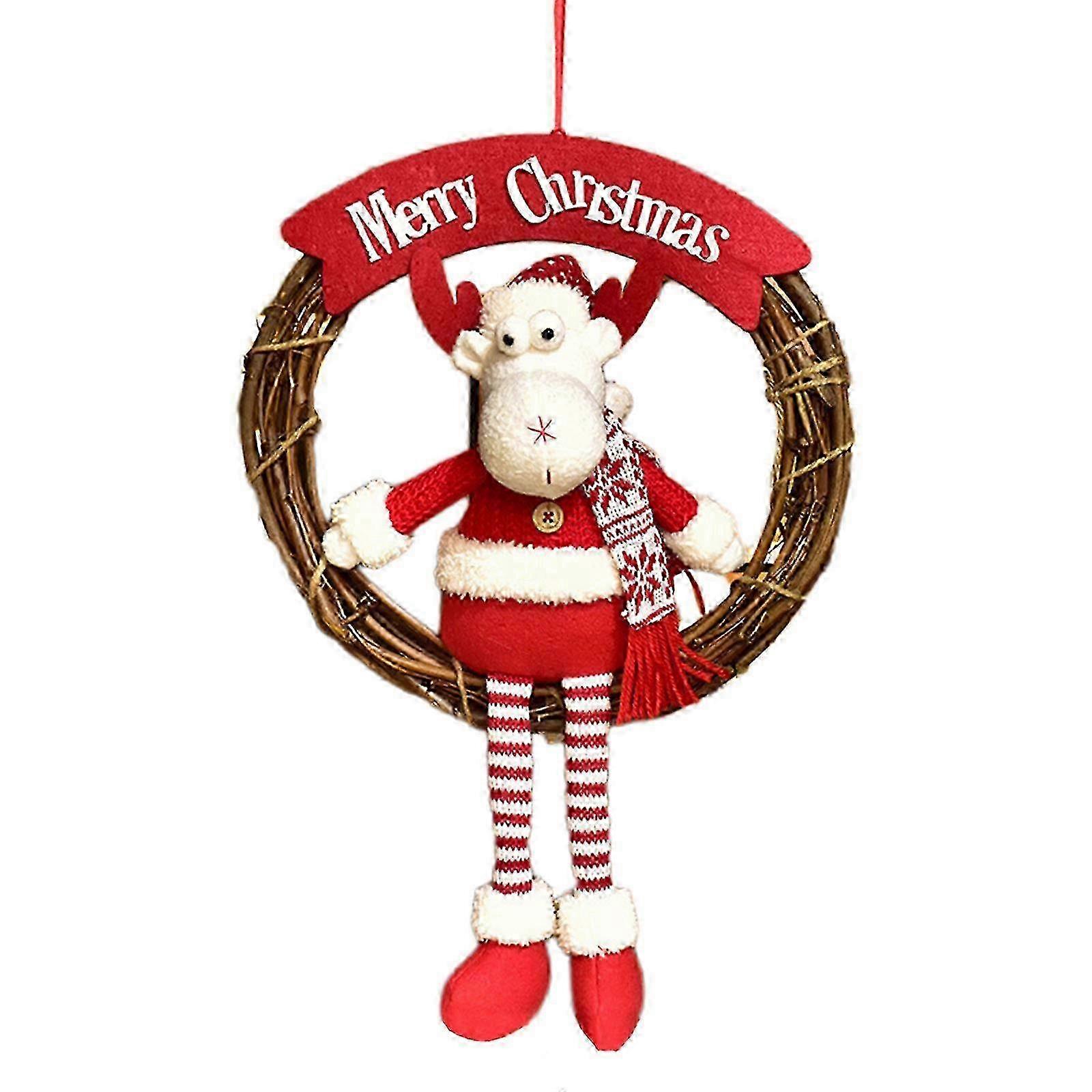 Christmas Wreath Christmas Decoration Scene Placement Red Hanging Door Wreath Dress Up Home Holiday Window Props Conform To Christmas Theme