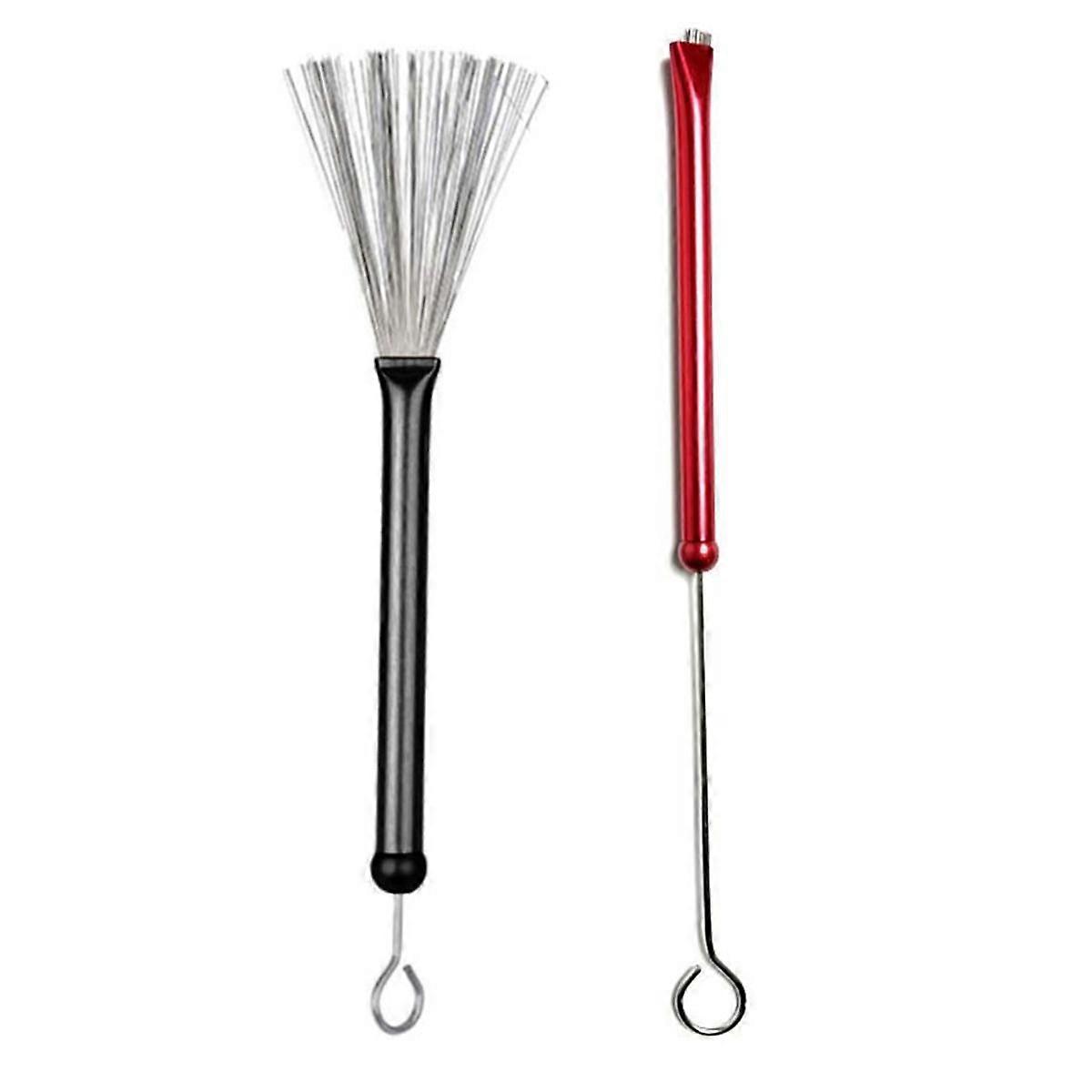 2 Pack Percussion Brushes, Professional Wire Brushes, Jazz Drum Brushes, Percussion Drum Brushes