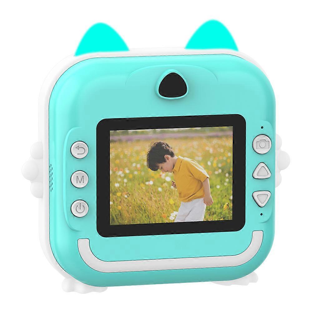 Portable Children Instant Thermal Print Kid Camera 2.4 Inch Screen Digital Camera Photo Selfie HD Video Thermal Inkless Printing with 3 Rolls White Pr