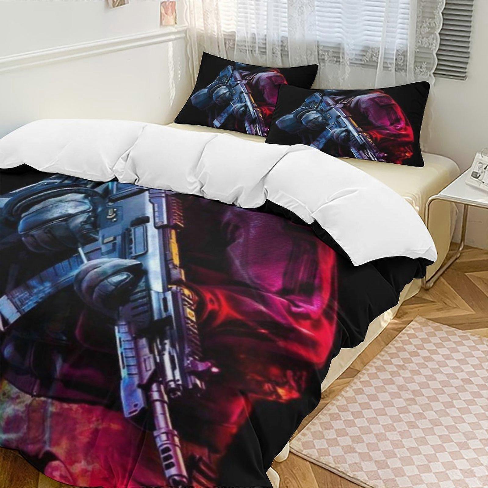 c1197 Call of duty 2 Cama Capa de Edredom Conjuntos de Cama de Microfibra Conjuntos de Edredom Leve de 3 Peças, 1 Capa de Edredom e 2 Fronhas para Crianças ee1197