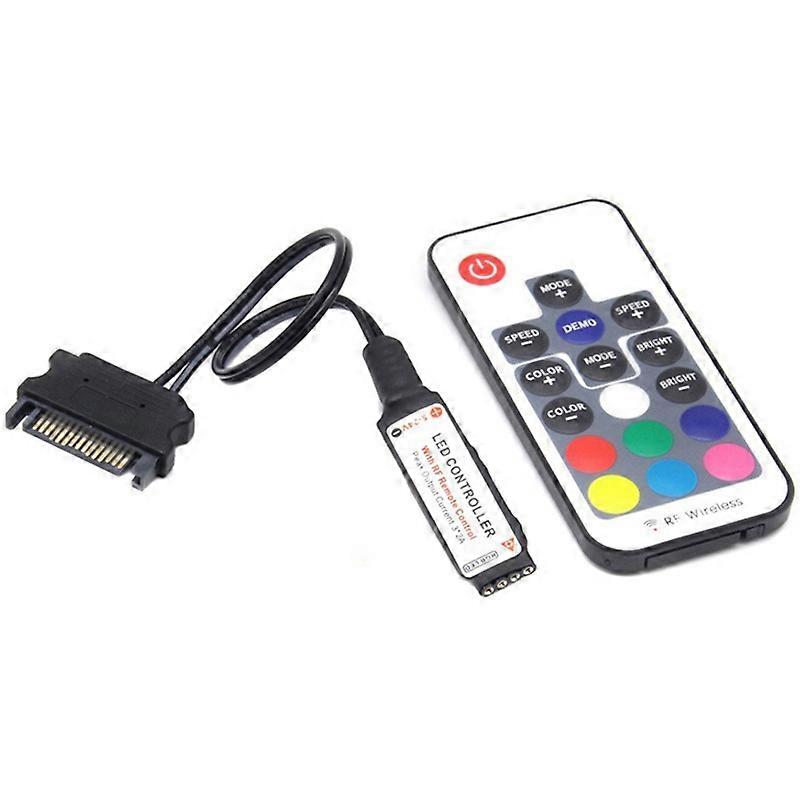 RF17 Keys Remote DC 12V Wireless SATA RGB Controller for PC Computer Case 5050 RGB Light