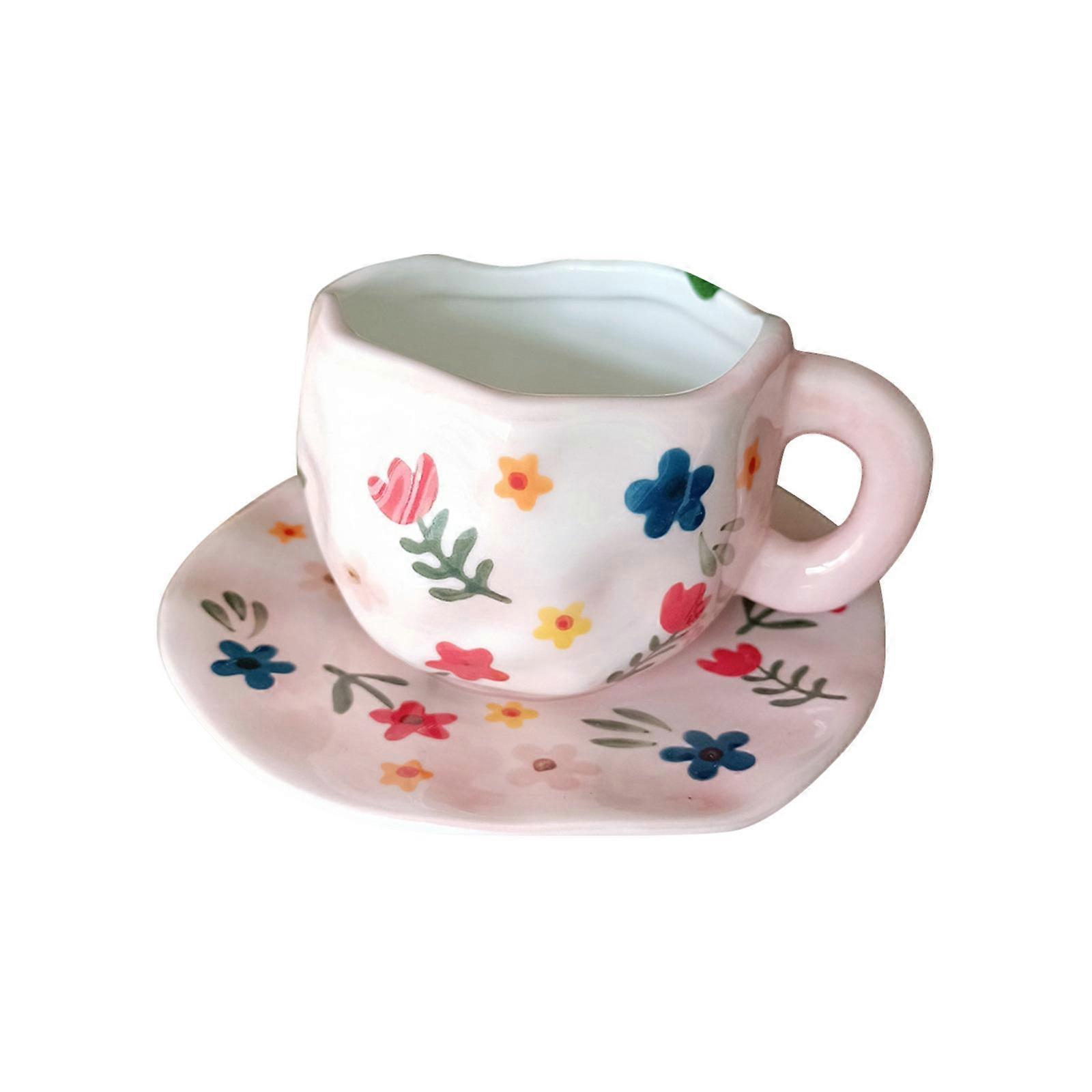 Tasse en céramique portative Sud-coréenne Mark Cup Network Red Ins Wind Coffee Cup Water Cup Set Bouteilles d’eau