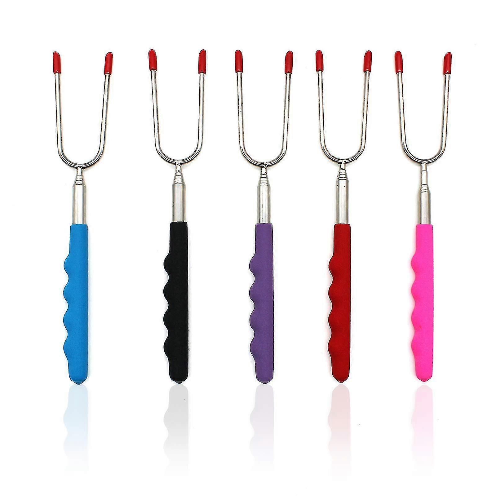 5 Pack Extra Long 45.27" Stainless Telescoping Barbecue Forks