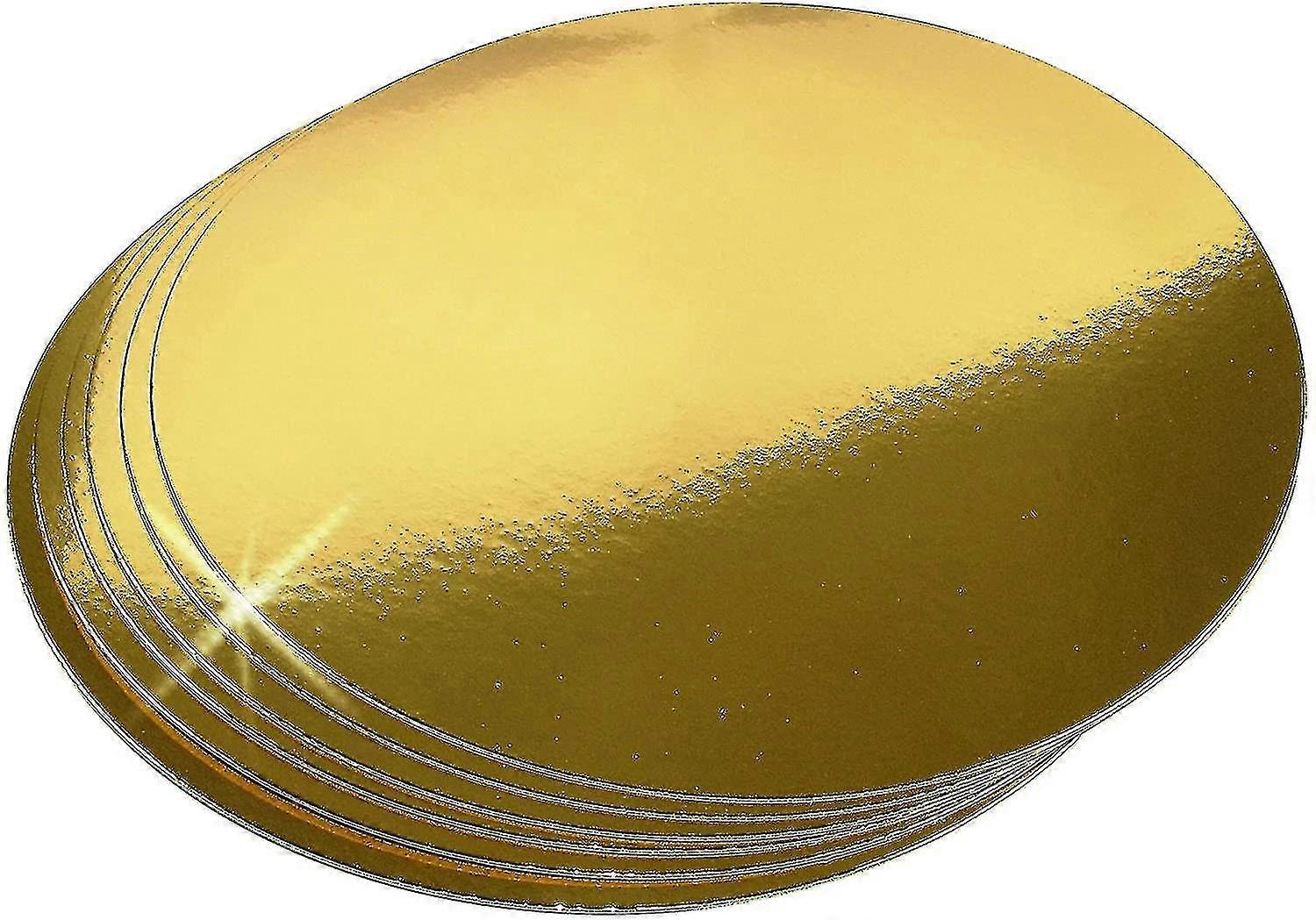Set Of 10 Cake Pad Cardboard Gold | Cake Plates Cardboard Around 32 Cm Disposable | Cake