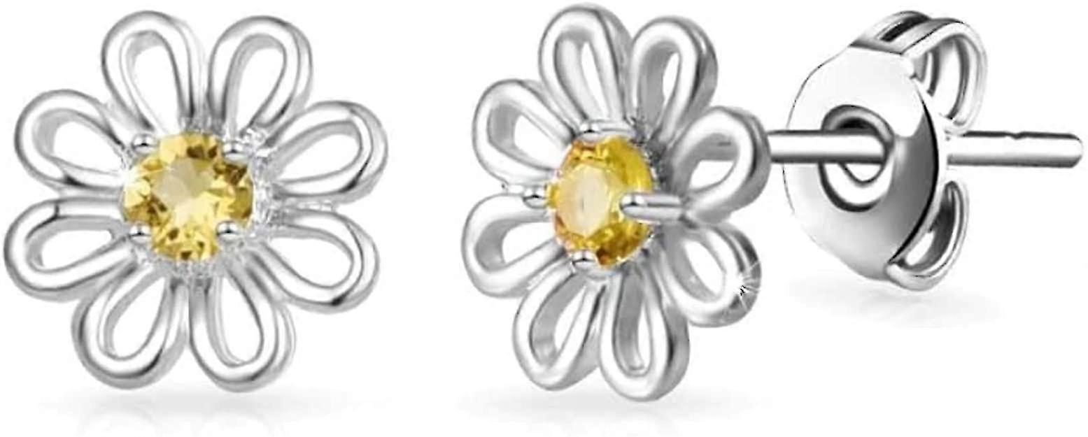 Daisy Stud Earrings Created With Zircondia Crystals