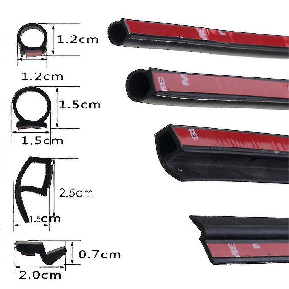 P Z D Shape Type 2 Meters Car Door Seal Strip Epdm Rubber Noise Insulation Anti-dust Soundproof Car Seal Strong 3m Adhensive-T